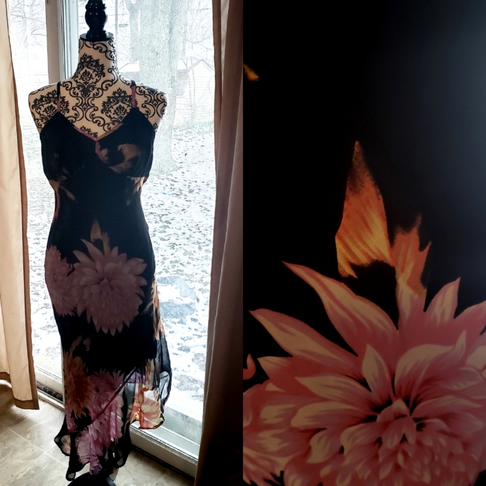 Mlle Gabrielle black flower dress